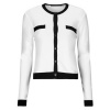 Karl Lagerfeld Vesty bez rukávov/Cardigany CLASSIC LSLV CARDIGAN Biela
