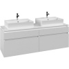 VILLEROY & BOCH Legato závesná skrinka pod dve umývadlá na dosku, 4 zásuvky, 1600 x 500 x 550 mm, White Matt, B67700MS