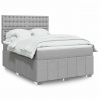 Box spring postel s matrací světle šedá 140 x 190 cm textil Šedá 3293977