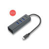 i-tec USB-C Metal 3-portovy HUB s Gigabit Ethernet adapterom C31METALG3HUB