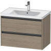 DURAVIT Ketho 2 závesná skrinka pod umývadlo, 2 zásuvky, 784 x 455 x 549 mm, dub Terra, K25283035350000
