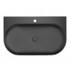 Ravak Yard - Umývadlo 81x50 cm, bez prepadu, otvor na batériu, matná čierna XJX0D280002