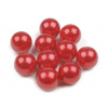 Dekoračné guličky / perly bez dierok na nalepenie Ø8; 10 mm červená 20ks