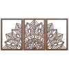 3-dielna mandala kvetov na stenu - FLOFER 60 x 30 cm HDF - Orech