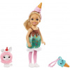 Barbie CHELSEA V KOSTÝMU 6 blondýnka, kostým zmrzlina