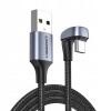 Ugreen 70313 Nylonový pletený USB - uhlový USB typu C, 1m, sivý