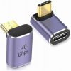 PremiumCord zahnutý 90° Adaptér USB-C Female - USB-C Male 40Gbps Aluminium / kur31-39