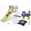 Set šmykľavka s dvojitou vlnou a pieskovisko so sedadlom Funny Toboggan Life Smoby dĺžka šmyku 200 cm a vodná dráha s hríbom