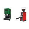 Gaggia Classic E24, green + Eureka Mignon Libra 65 All Purpose, CR ferrari red