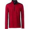DAIBER JN 864 / Pánska pracovná bunda z fleecu, 1/2 zips - red melange/black XS