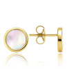 MINET Elegantné zlaté náušnice s bielou perleťou Au 585/1000 1,55 g JMG0304WGE00