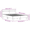 vidaXL Posteľový rám z dubu Čierny dub Kompozitné drevo 135 x 190 cm - Čierna - 291349-308095