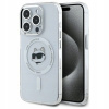 Karl Lagerfeld IML Choupette Head Metal Frame MagSafe Zadní Kryt pro iPhone 15 Pro Max Transparent KLHMP15XHLSCHH