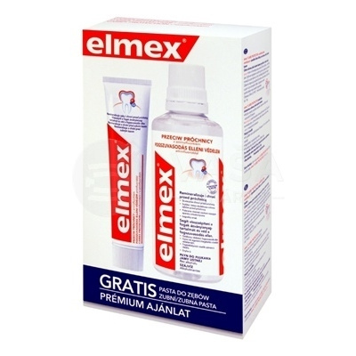 Elmex Caries Protection Ústna voda + pasta (Výhodný set) 400 ml ústna voda + 75 ml zubná pasta Caries Protection zadarmo