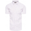 Biela pánska vzorovaná košeľa s krátkym rukávom KX1025 M