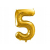 Balón fóliový ČÍSLO 5 ZLATÝ veľký 86 cm na hélium na narodeniny