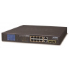 Planet GSD-1222VHP Switch, 8x PoE + 2x 1000Base-T + 2x SFP, LCD,VLAN, extend mód 10Mb do 250m, IEEE 802.3at 120W GSD-1222VHP