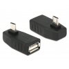 Delock Adapter USB micro-B samec > USB 2.0-A samice, OTG, pravoúhlý 270°