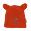 Baby Nellys Dvojvrstvová dojčenská čiapočka s uškami Teddy - tehlová - 62 (2-3m)