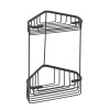 GEDY 2482-14 Smart dvojposchodová rohová polica 20 x 32,5 x 15,1 cm, čierna mat