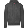 Fruit of the Loom F.O.L. | Classic Hooded Sweat Jacket Mikina s kapucňou_16.2062 Farba: dark heather grey, Veľkosť: L