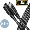 AXAGON BUCM32-CF05AB prodlužovací kabel USB-C (M) USB-C (F), 0.5m, USB 20Gbps, PD 240W ALU oplet