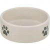 TRIXIE Keramická miska, motiv tlapka, světlešedá/šedá 0,8 l/ ø 16 cm