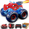 Monster truck, Terénne auto na diaľkové ovládanie, LED, striekanie, Červený