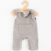 Dojčenské mušelínové zahradníčky New Baby Comfort clothes sivá - 80 (9-12m)