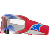 Okuliare VISION 5 CORP, ALPINESTARS (červená/biela/modrá, číre plexi) 2025
