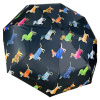 Skladací dáždnik so vzorom jazvečíkov, čierny