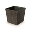 PROSPERPLAST Kvetináč FURU SQUARE LOW ECO WOOD 24cm kávový