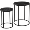 HOMESTYLING Servírovacie stolíky okrúhle sada 2 ks čierny mramor KO-NB1510000