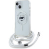 Karl Lagerfeld IML Crossbody Choupette Head Magsafe Zadní Kryt pro iPhone 15 Transparent KLHMP15SHCCHNT