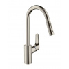 Hansgrohe Focus M41 Páková drezová batéria 240, s vyťahovacou spŕškou, vzhľad nerezový 31815800-HG