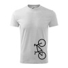 Bicykel na výšku - Tričko detské bavlnené - 146 cm/10 rokov ( Svetlosivý melír )