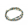Pružné náramky z hematitu sada 2 ks Varianta: 2 zlatá sv. tyrkys, Balení: 1 sada