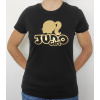 T-shirt JUDO dámske (Tričko dámske ČIERNE + logo zlaté JUDO Girl)