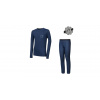 SENSOR DOUBLE FACE SET LOGO UP juniorský triko dl.rukáv + spodky deep blue 150