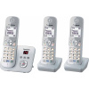 Panasonic KX-TG6823, DECT telefón, Hlasitý odposluch, 120 položky, ID volajúceho, Strieborná, Biela