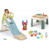 Set šmykľavka s vodnou hrou a stôl na vodu a piesok Toboggan GM Slide Life Smoby dĺžka šmyku 150 cm a mlyn s formičkami