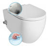 ISVEA INFINITY CLEANWASH závesná WC misa, integrovaný ventil a bidetová spŕška, Rimless, 36,5x53cm, biela