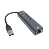 PremiumCord Adapter USB3.0 - RJ45 + 3x USB 3.0 (kuethernet7)