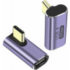 PremiumCord zahnutý 90° Adaptér USB-C Female - USB-C Male 40Gbps Aluminium / kur31-41