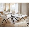 Jedálenský stôl Edge 300x100cm Laminam® keramika biela krížová podnož