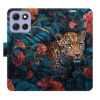 Flip pouzdro iSaprio - Motorola Moto G86 5G - Flower Jaguar 02 s kapsičkami na karty (Flipové knížkové pouzdro, obal, kryt iSaprio s přihrádkami na karty a motivem)