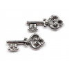 Prívesok kľúč 9x20 mm - platina s patinou (10 ks)