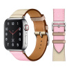 AW Kožený STYLISH remienok na Apple Watch - Biela káva / ružová Veľkosť / Rozteč: 38/40/41/42mm, Farba: Biela káva-ružový IR-AWKZST03