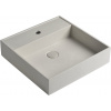 Sapho QUADRADO betónové umývadlo vrátane výpusti, 46x46 cm, biely pieskovec AR469