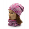 Čiapka a nákrčník Zimné srdiečka - S